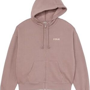 PINK Victoria's Secret Taupe Zip-Up Hoodie